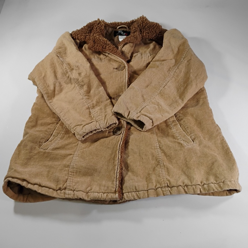 SM2 Women's 18/20 Tan Brown Corduroy Button Up Quilted Jacket